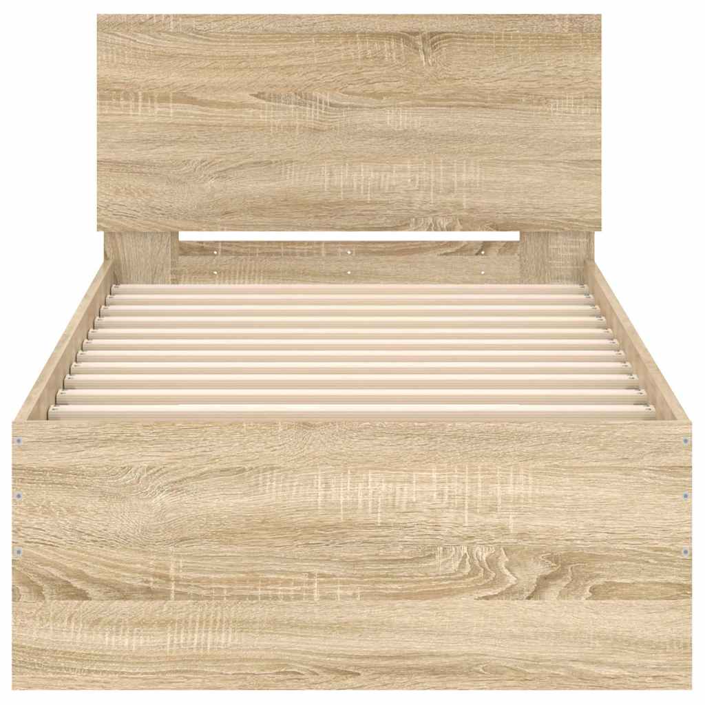 Sengeramme uten madrass med hodegavl sonoma eik 90x200 cm