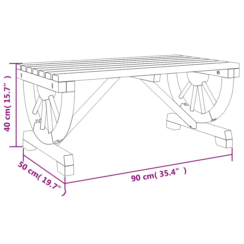 Salongbord for hage 90x50x40 cm heltre gran