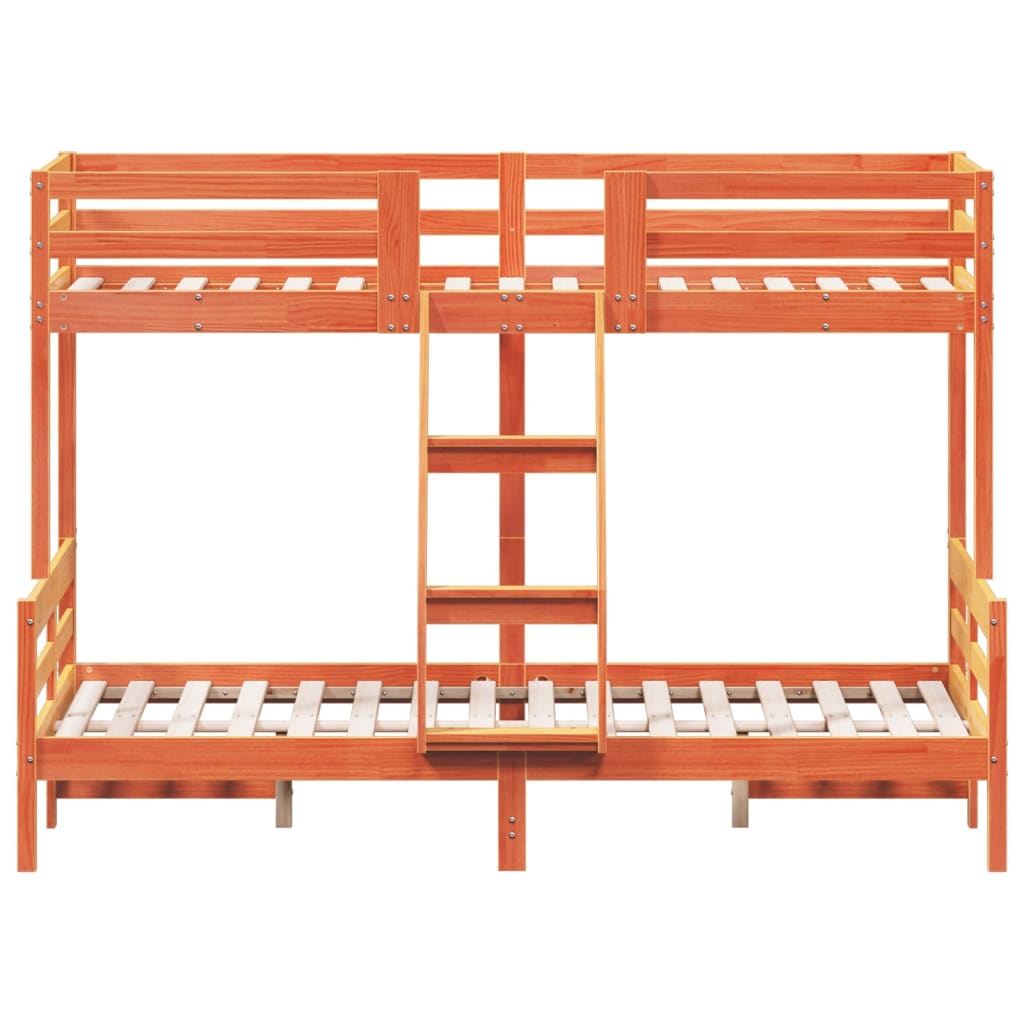 Køyeseng 90x200/120x200 cm voksbrun heltre furu
