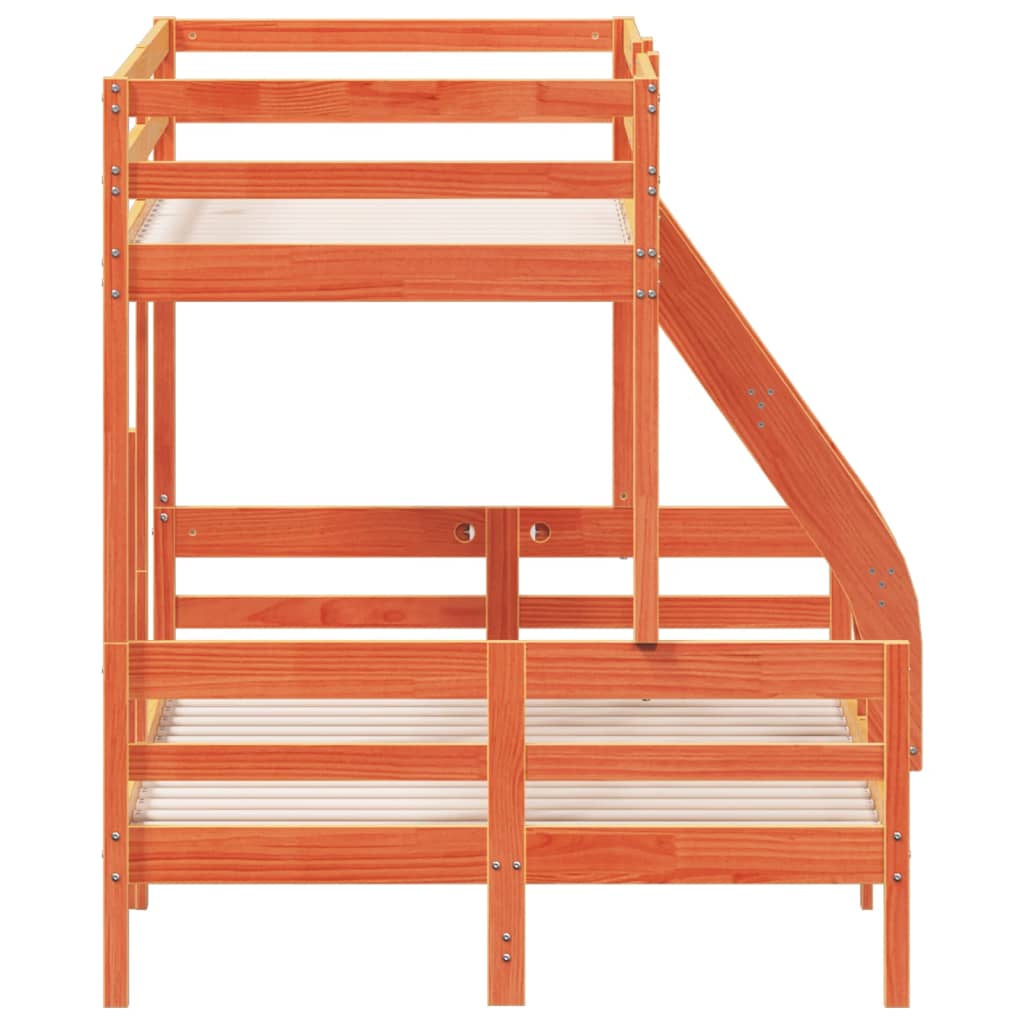 Køyeseng 90x200/120x200 cm voksbrun heltre furu