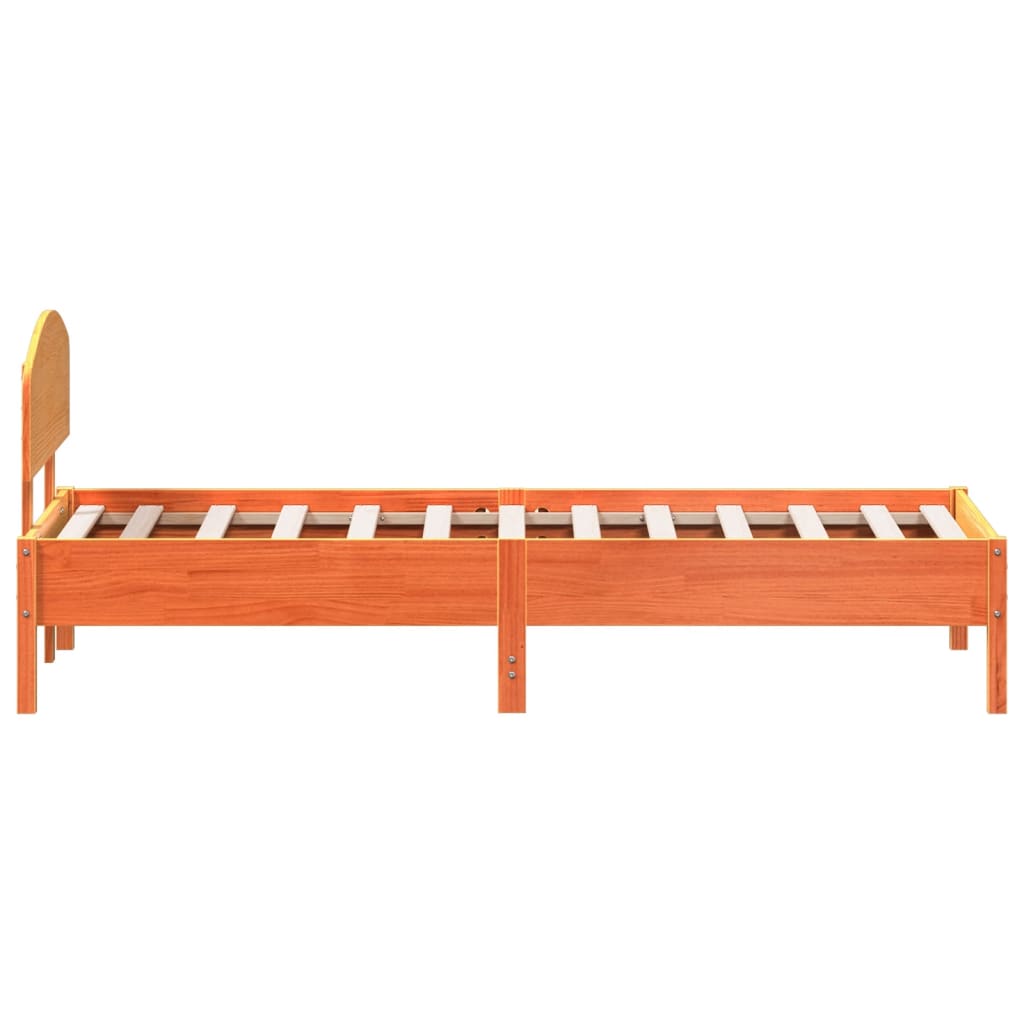 Sengeramme uten madrass voksbrun 100x200 cm heltre furu