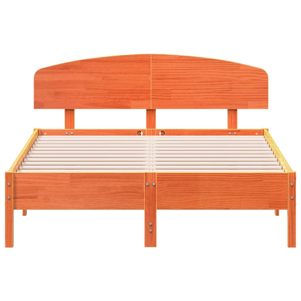 Sengeramme uten madrass voksbrun 140x190 cm heltre furu