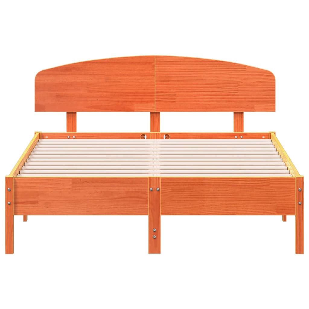Sengeramme uten madrass brun 135x190 cm heltre furu