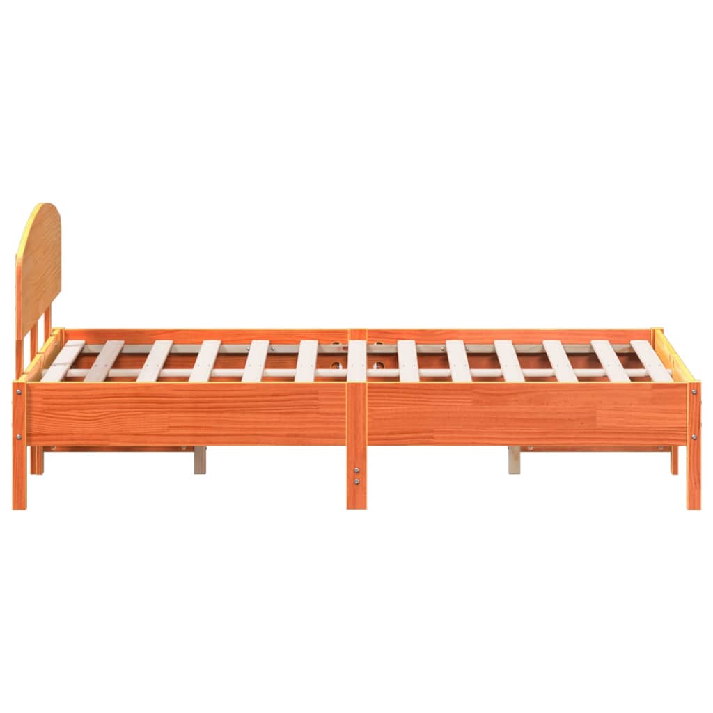 Sengeramme uten madrass voksbrun 120x190 cm heltre furu
