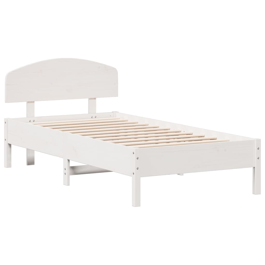 Sengeramme uten madrass hvit 75x190 cm heltre furu