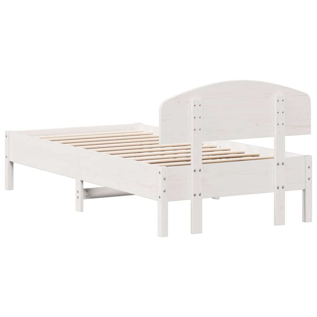 Sengeramme uten madrass hvit 75x190 cm heltre furu