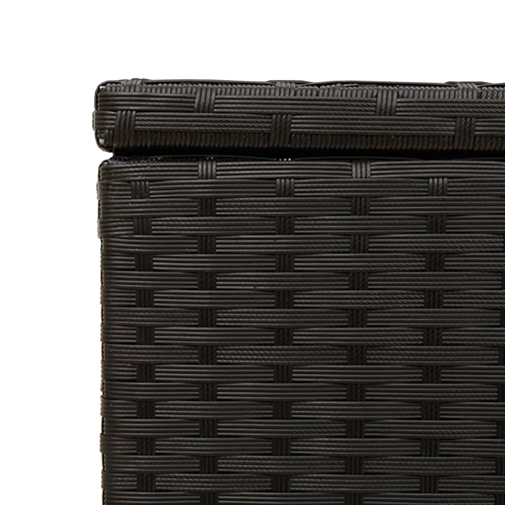 Putekasse med hjul svart 190L cm polyrotting