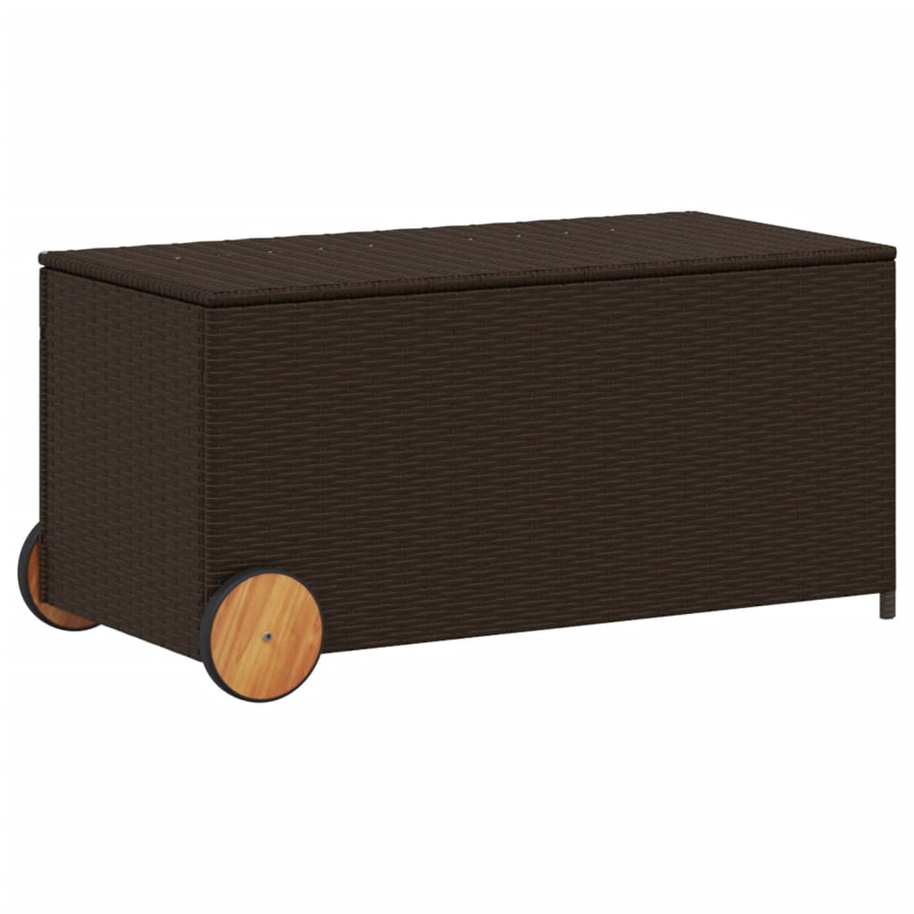 Putekasse med hjul brun 190L cm polyrotting