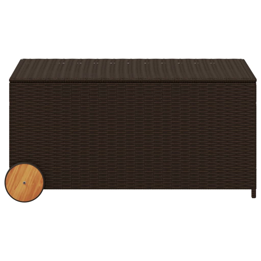Putekasse med hjul brun 190L cm polyrotting