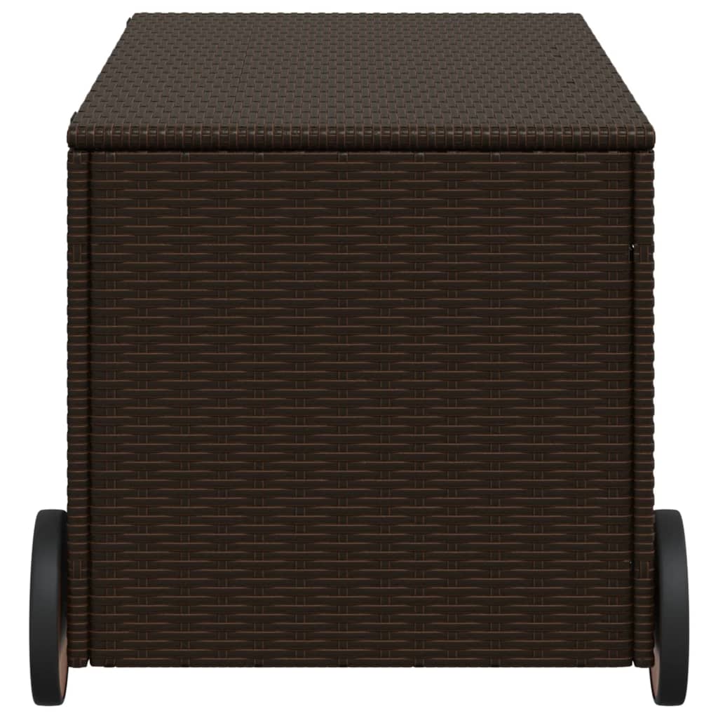 Putekasse med hjul brun 190L cm polyrotting