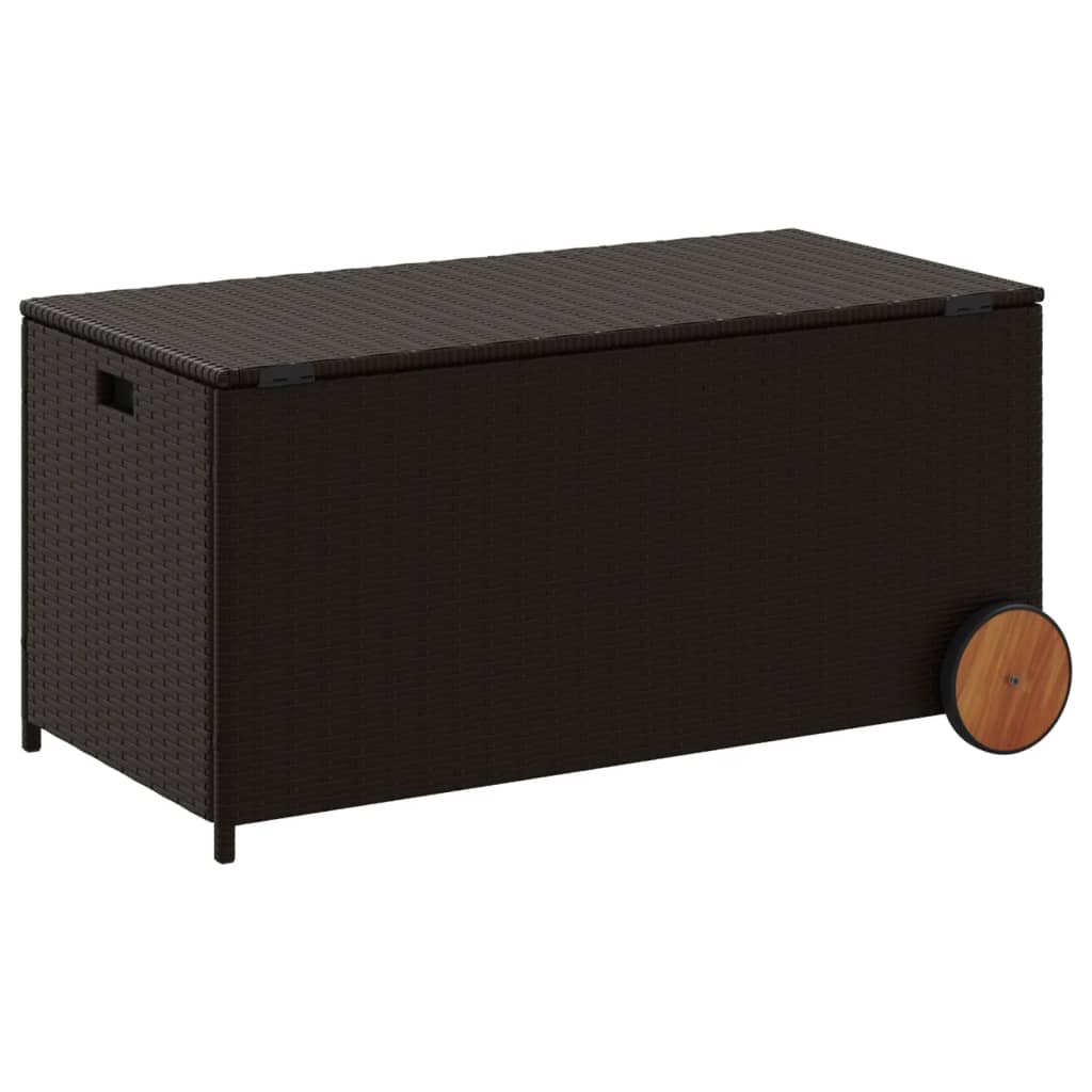 Putekasse med hjul brun 190L cm polyrotting