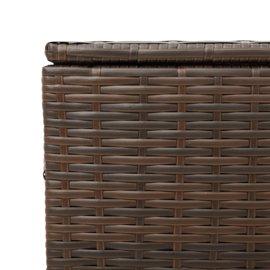 Putekasse med hjul brun 190L cm polyrotting