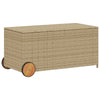 Putekasse med hjul blandet beige 190L cm polyrotting