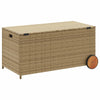 Putekasse med hjul blandet beige 190L cm polyrotting