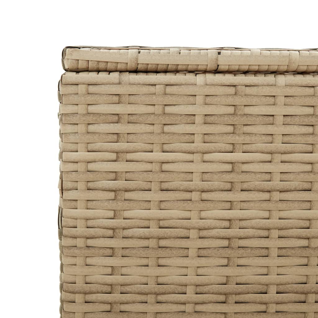 Putekasse med hjul blandet beige 190L cm polyrotting