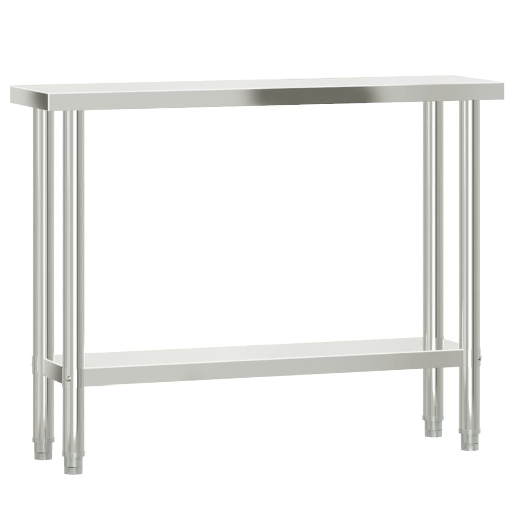 Kjøkkenbenk med overhylle 110x30x120 cm rustfritt stål