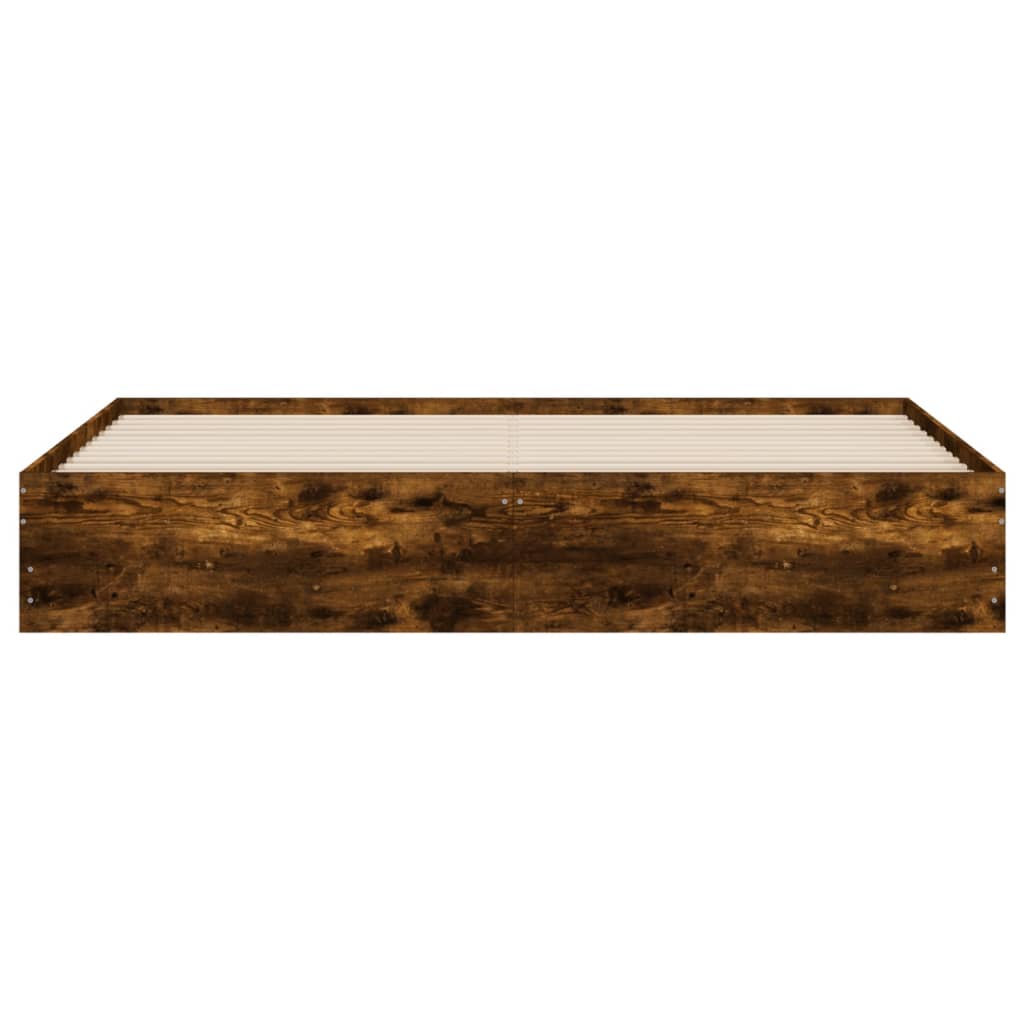 Sengeramme med skuffer røkt eik 160x200 cm konstruert tre