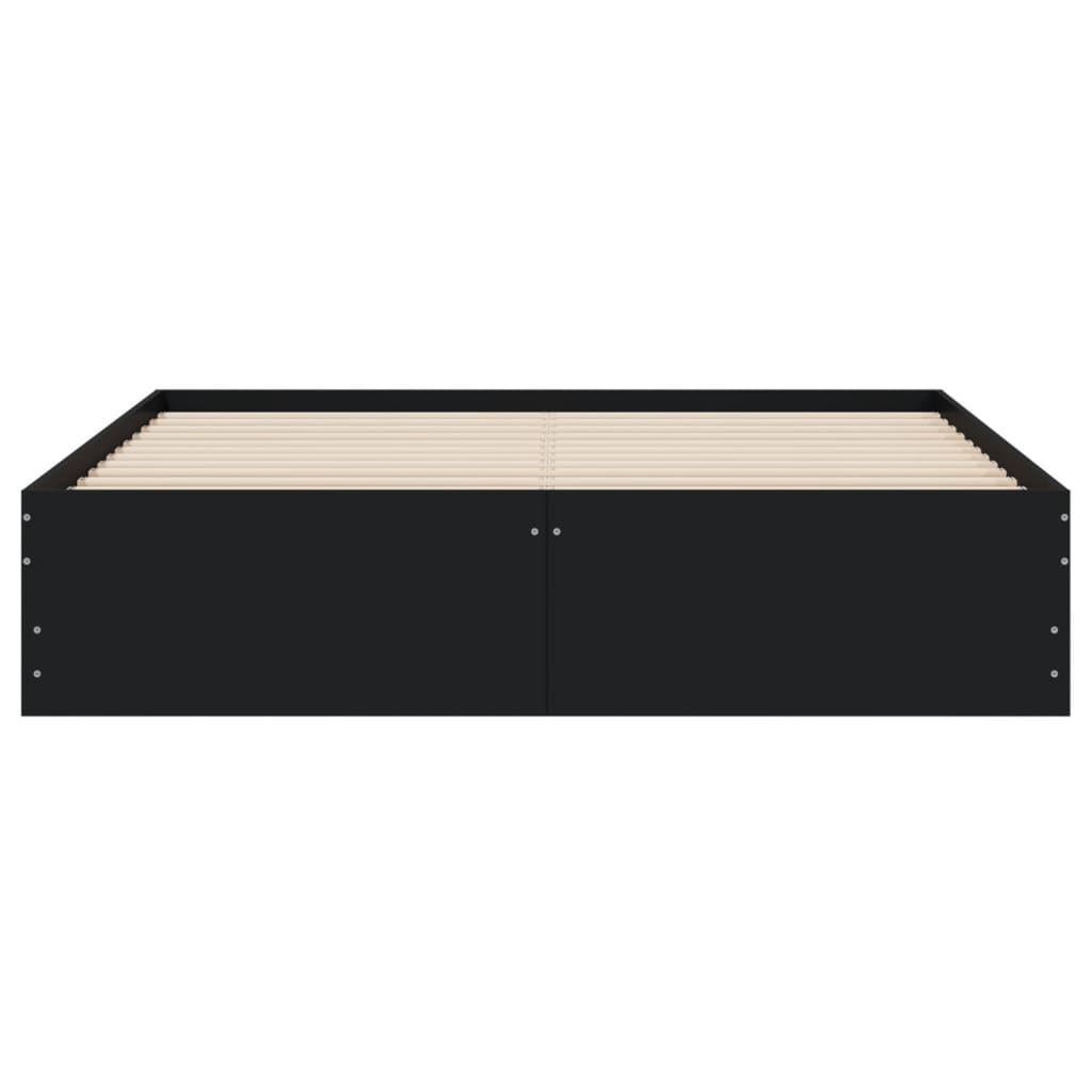 Sengeramme med skuffer svart 150x200 cm konstruert tre