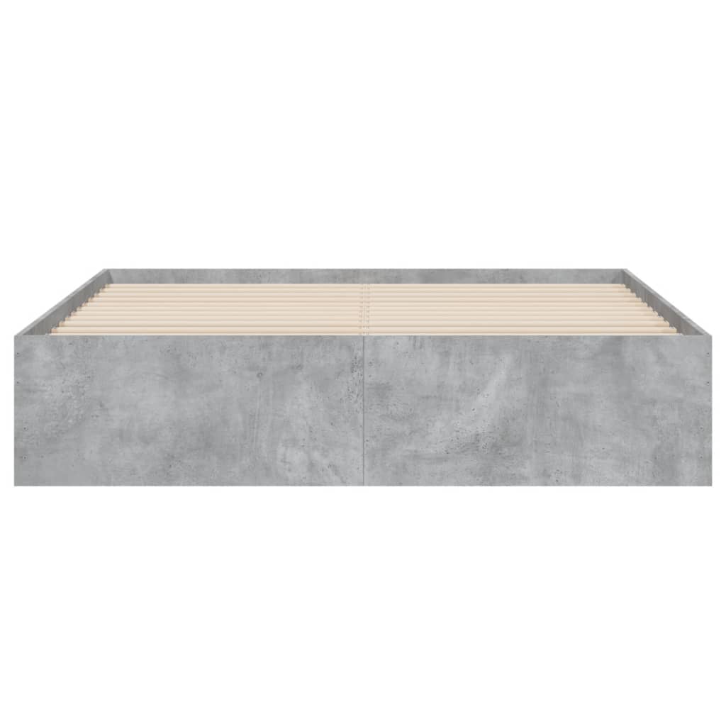 Sengeramme med skuffer betonggrå 150x200 cm konstruert tre