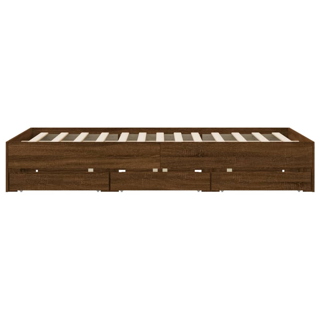 Sengeramme med skuffer sonoma eik 150x200 cm konstruert tre