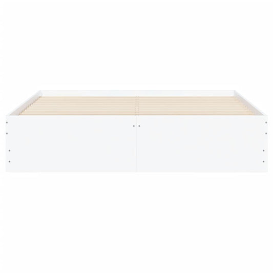 Sengeramme høyglans hvit 140x200 cm konstruert tre
