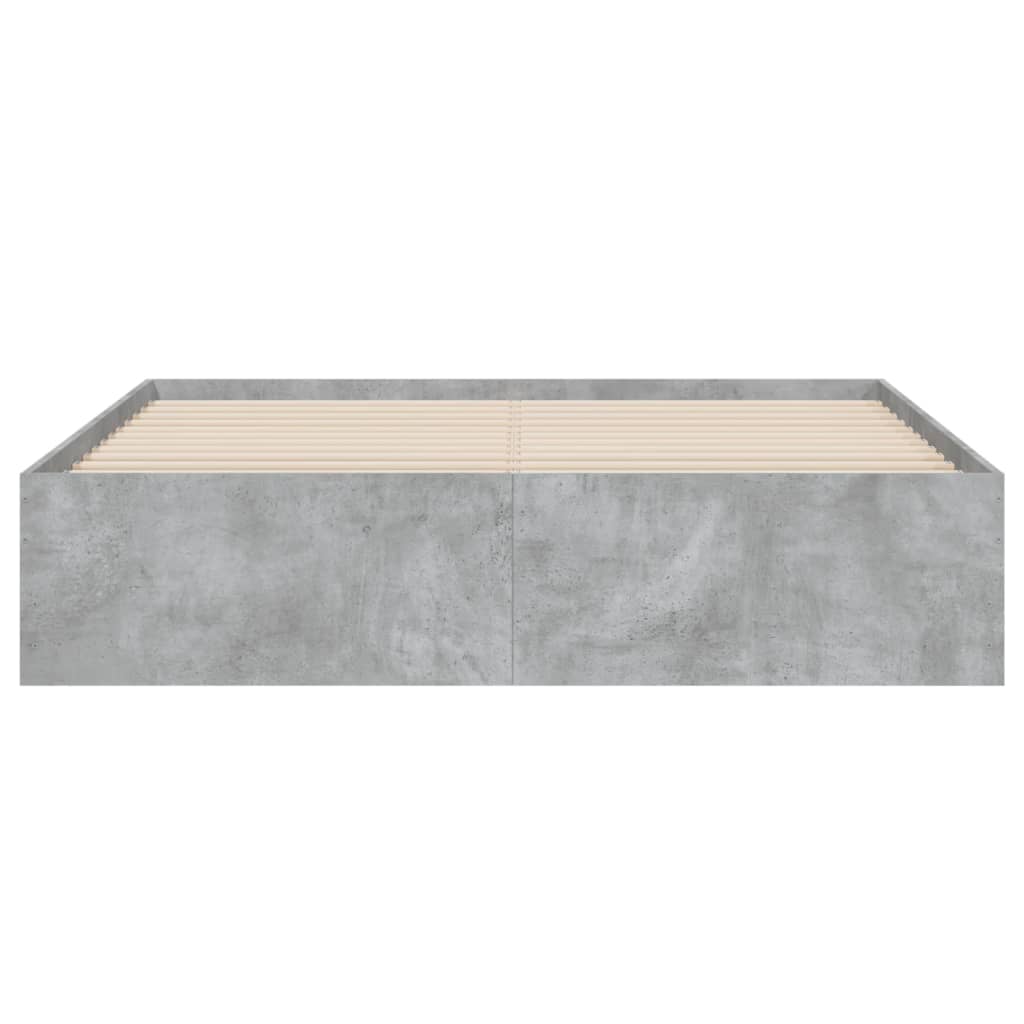 Sengeramme med skuffer betonggrå 140x200 cm konstruert tre