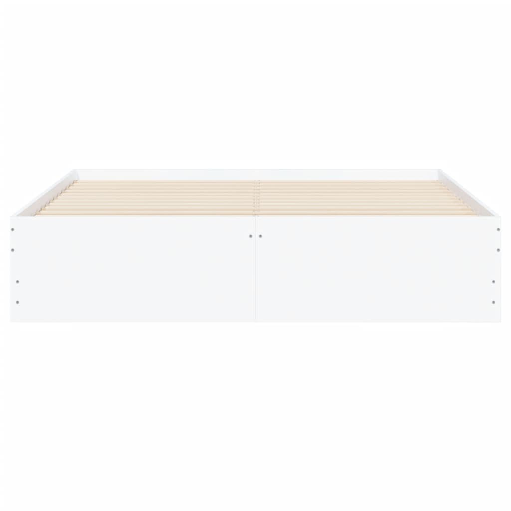 Sengeramme med skuffer hvit 140x190 cm konstruert tre