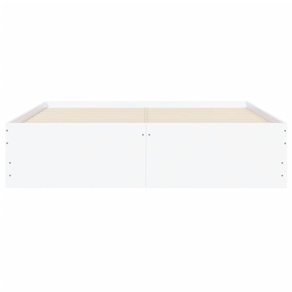 Sengeramme med skuffer hvit 135x190 cm konstruert tre