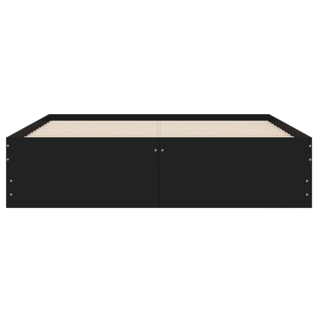 Sengeramme med skuffer svart 135x190 cm konstruert tre