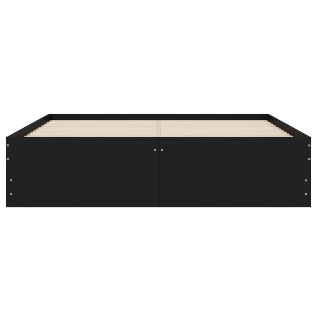 Sengeramme med skuffer svart 120x190 cm konstruert tre