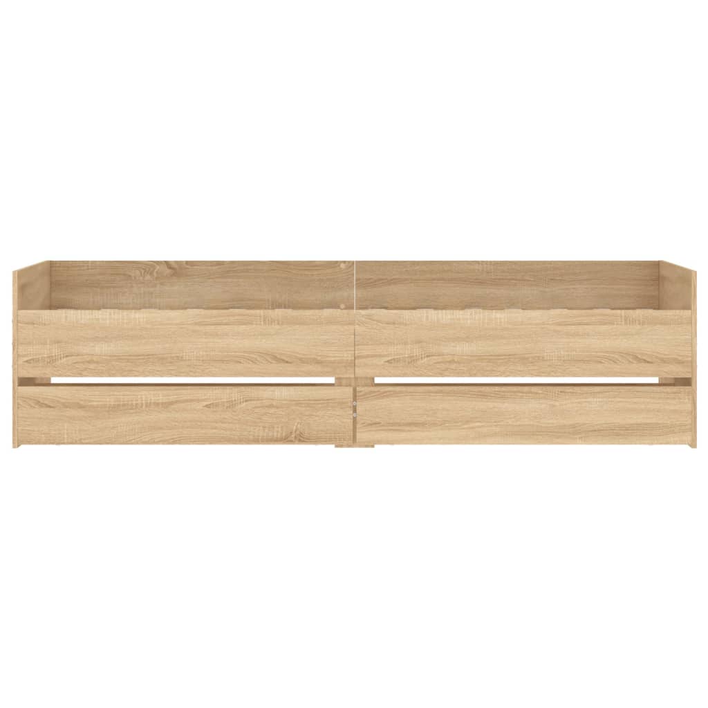 Sengeramme med skuffer sonoma eik 90x200 cm
