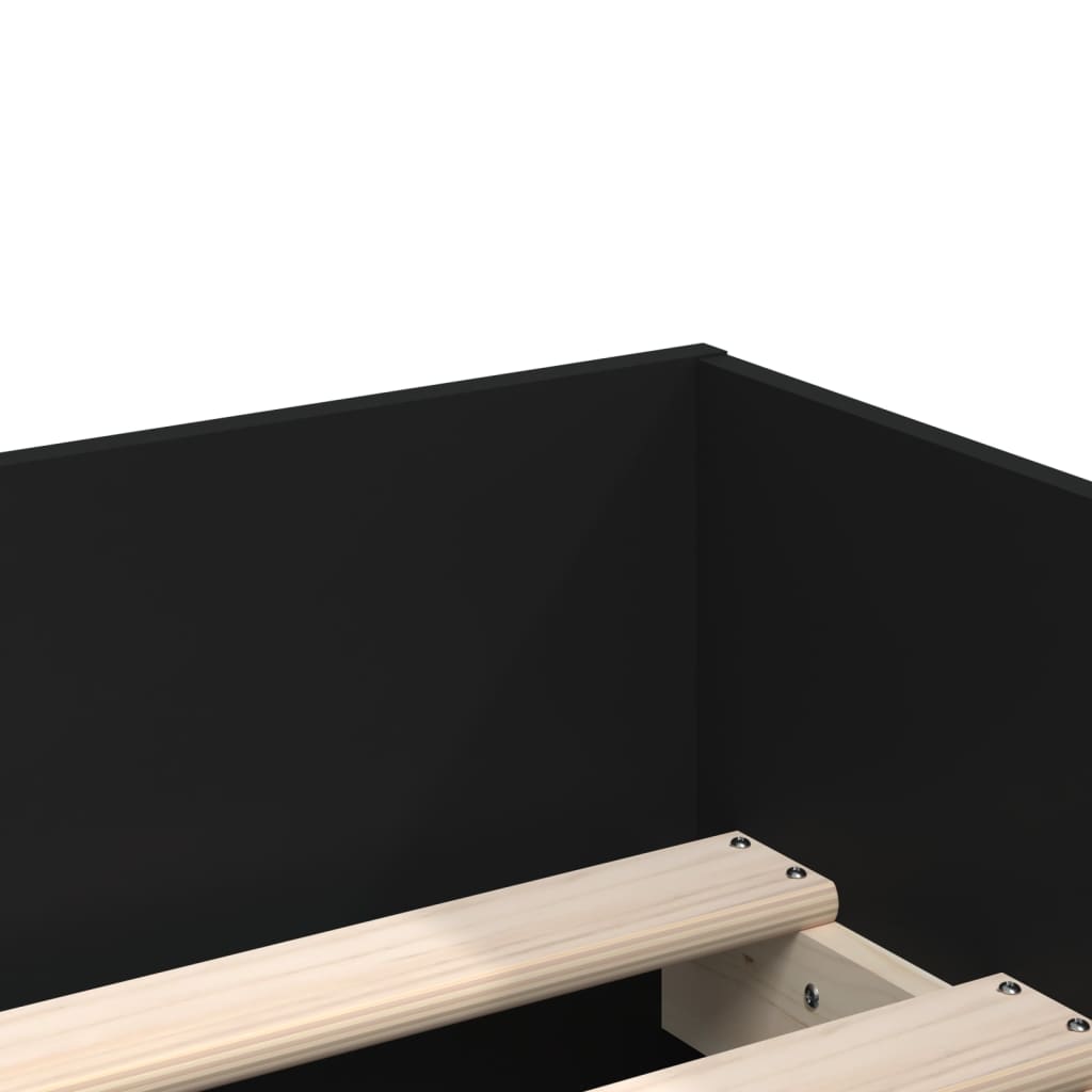 Sengeramme med skuffer svart 90x190 cm