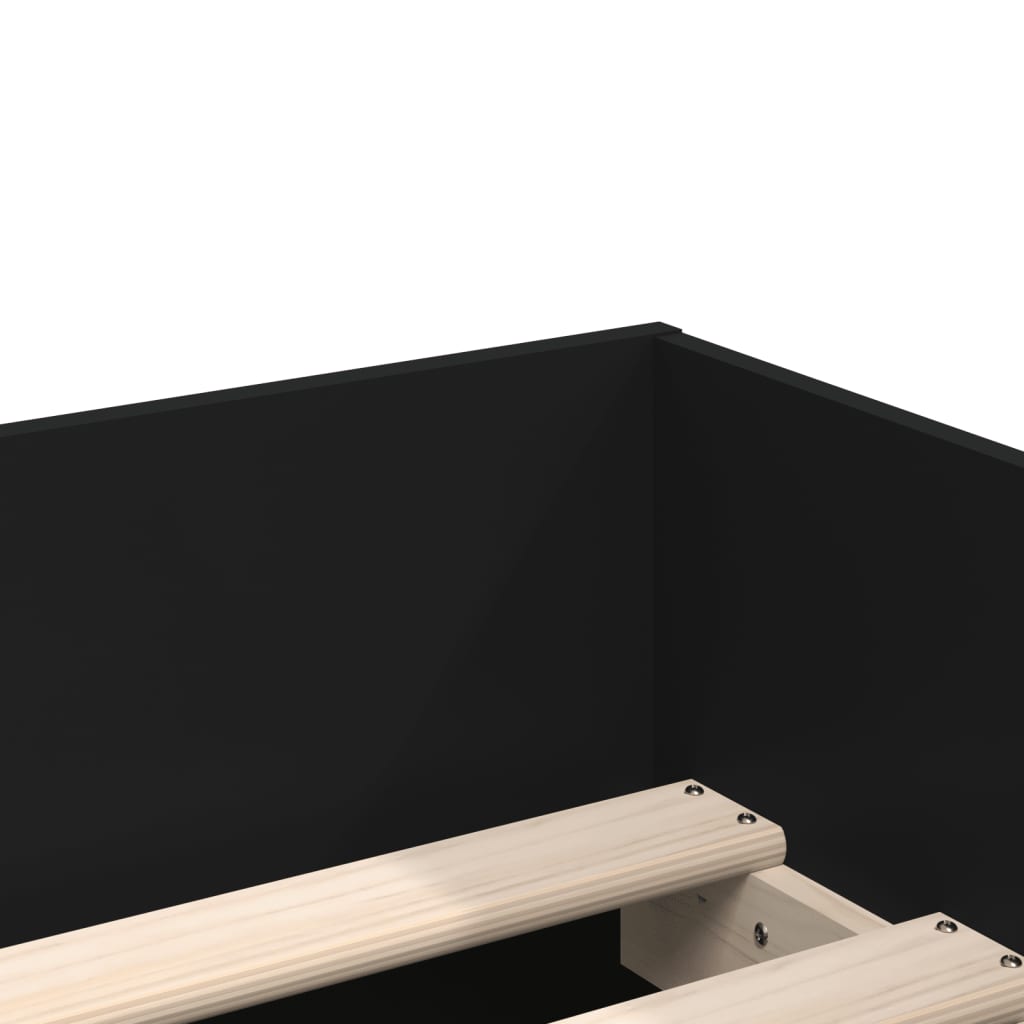Sengeramme med skuffer svart 75x190 cm
