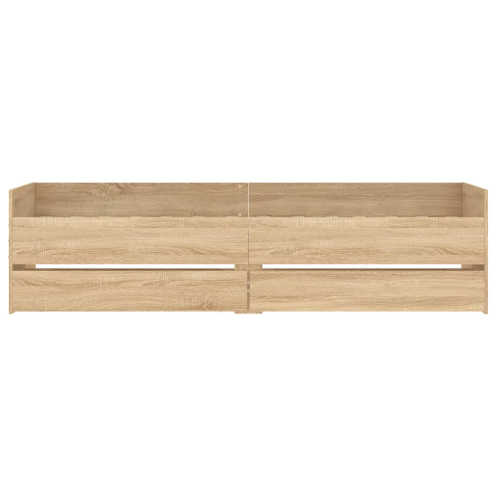 Sengeramme med skuffer sonoma eik 75x190 cm