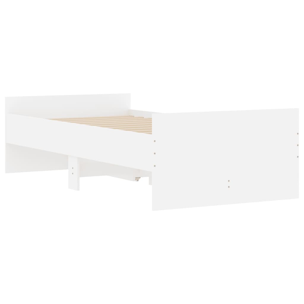 Sengeramme med skuffer hvit 100x200 cm vidaXL