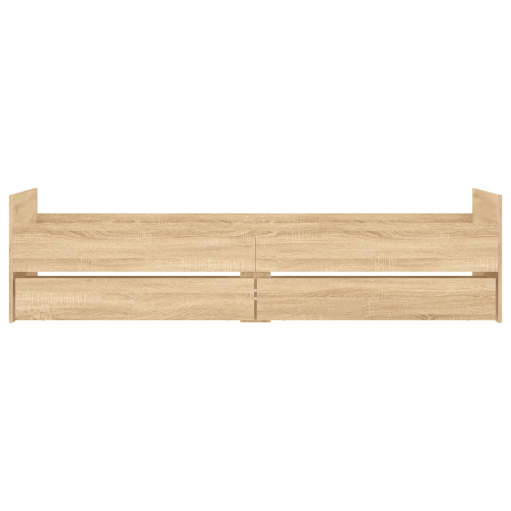 Sengeramme med skuffer sonoma eik 75x190 cm