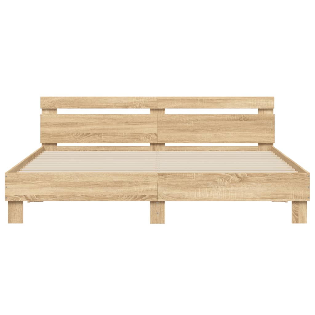 Sengeramme med hodegavl sonoma eik 180x200 cm konstruert tre