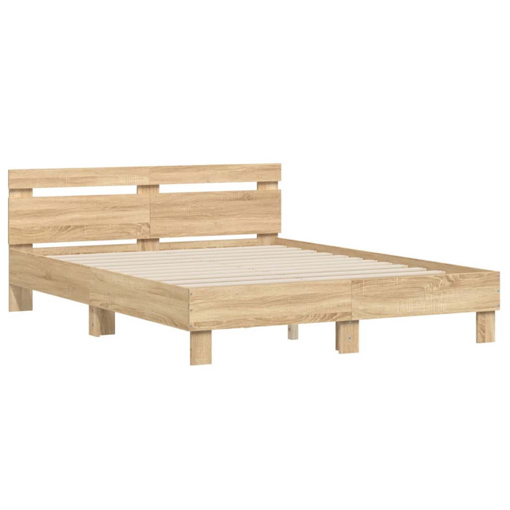 Sengeramme med hodegavl sonoma eik 150x200 cm konstruert tre