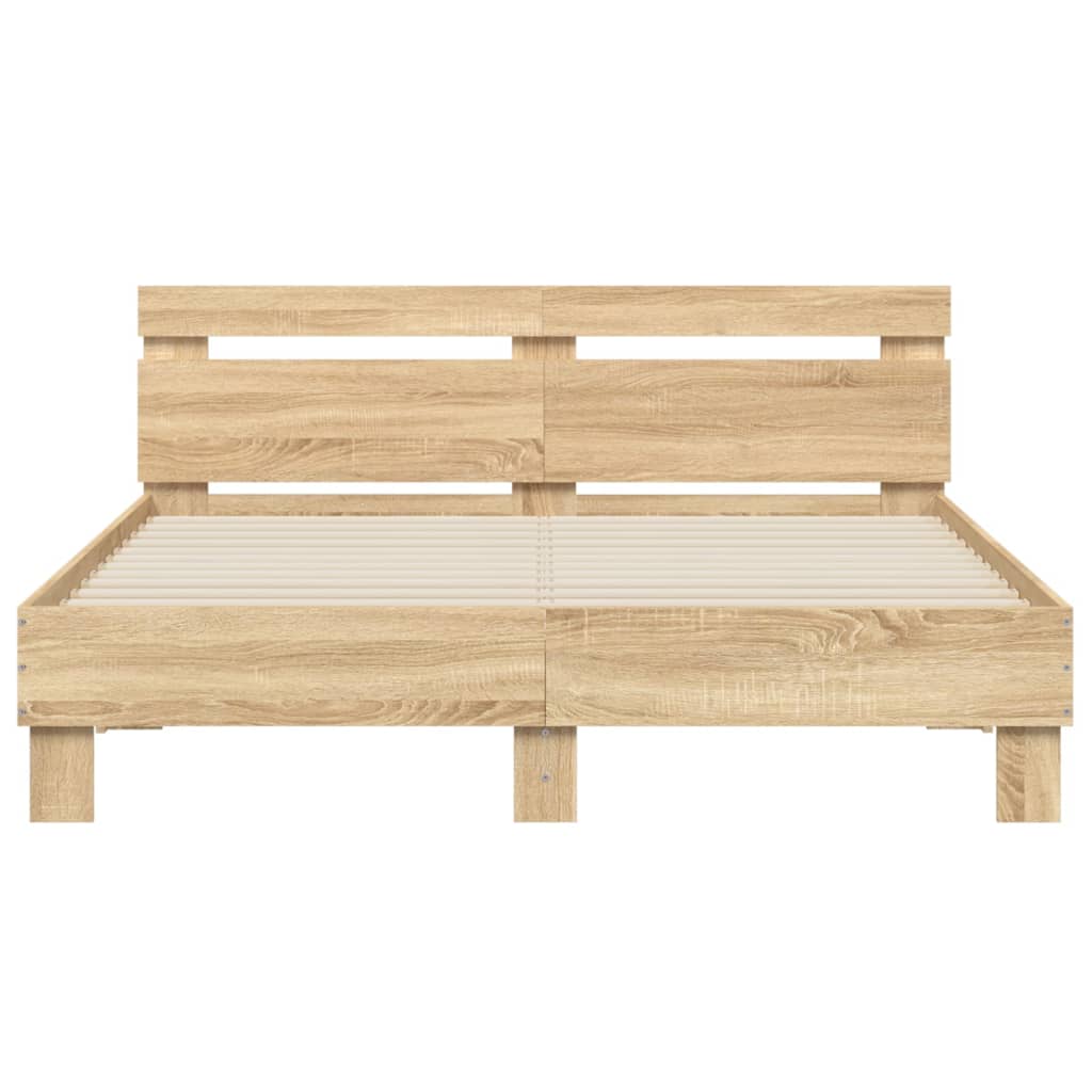 Sengeramme med hodegavl sonoma eik 150x200 cm konstruert tre
