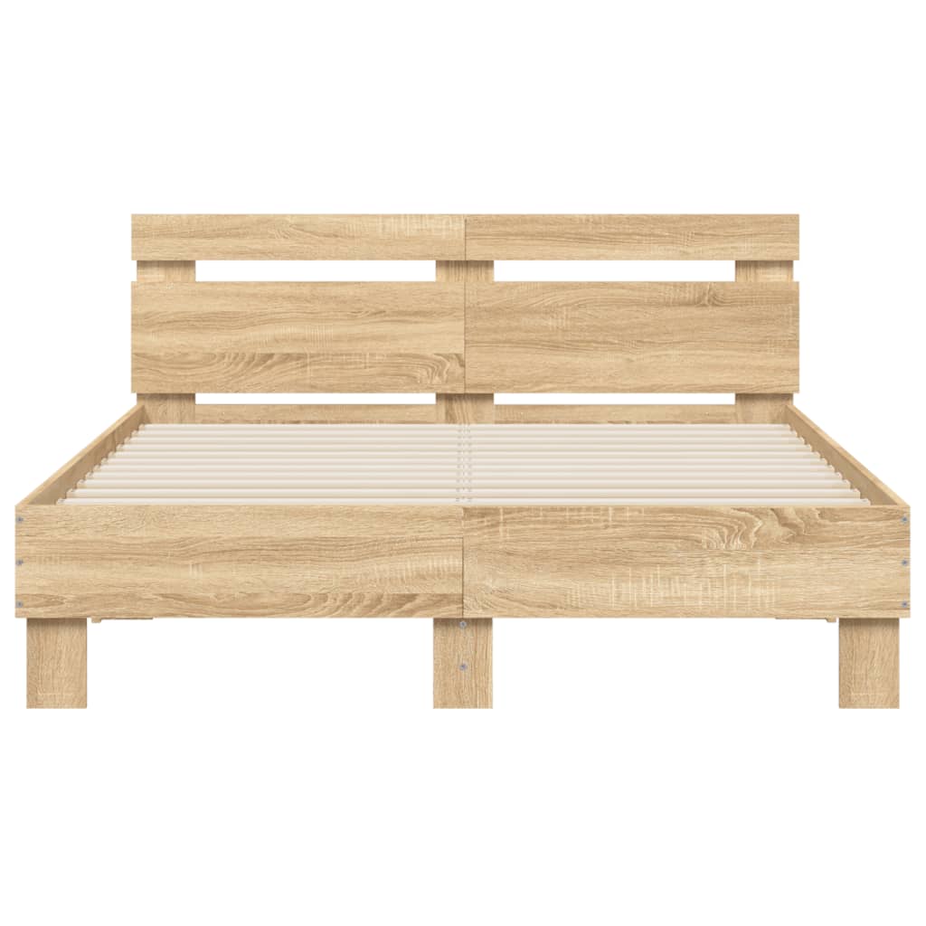 Sengeramme med hodegavl sonoma eik 120x200 cm konstruert tre