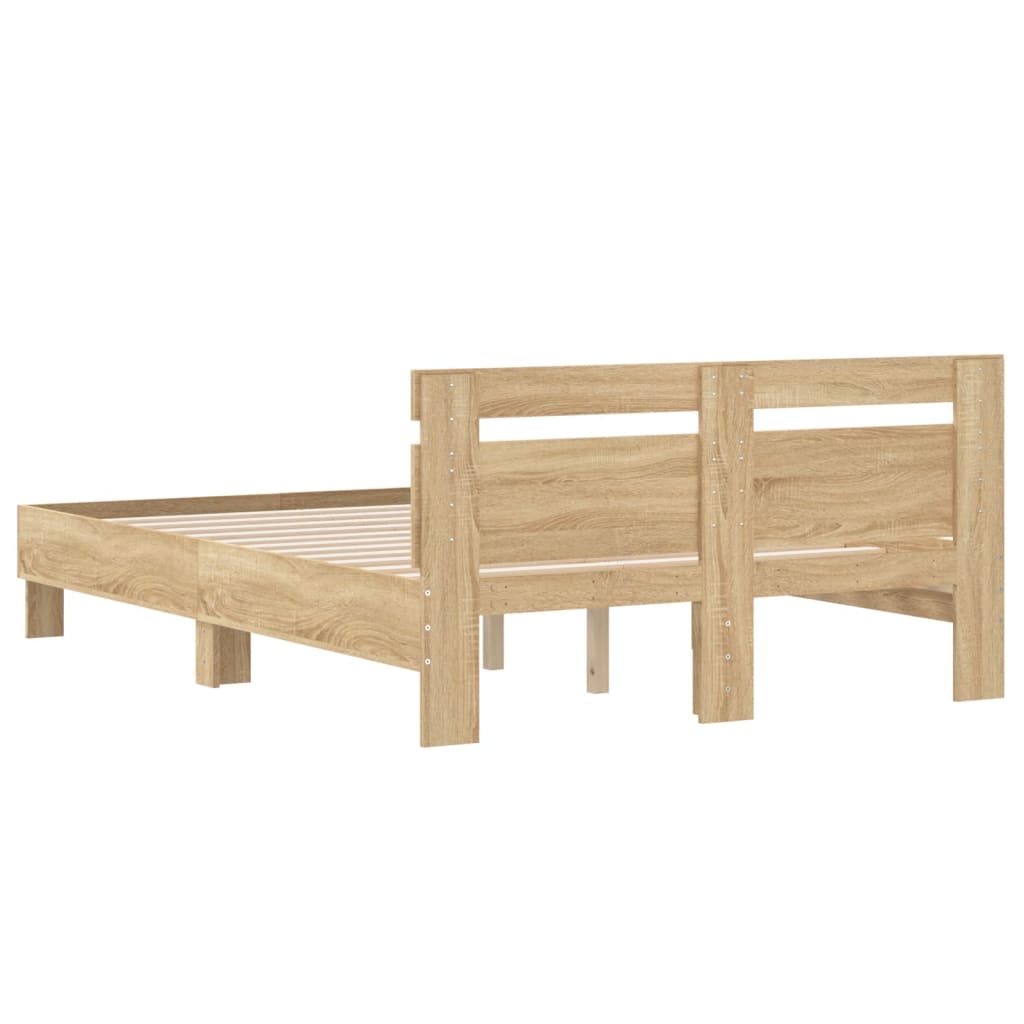 Sengeramme med hodegavl sonoma eik 120x190 cm konstruert tre