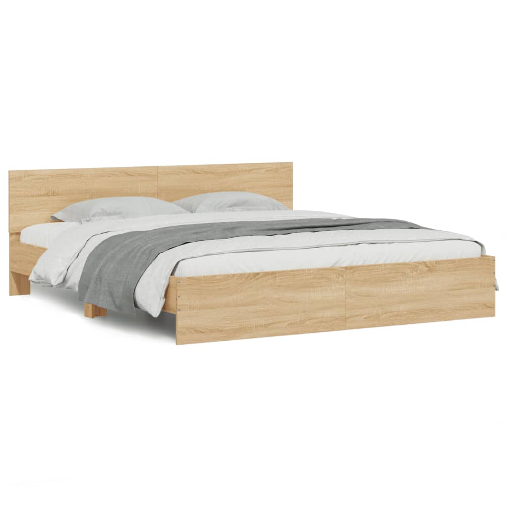 Sengeramme med hodegavl sonoma eik 180x200 cm