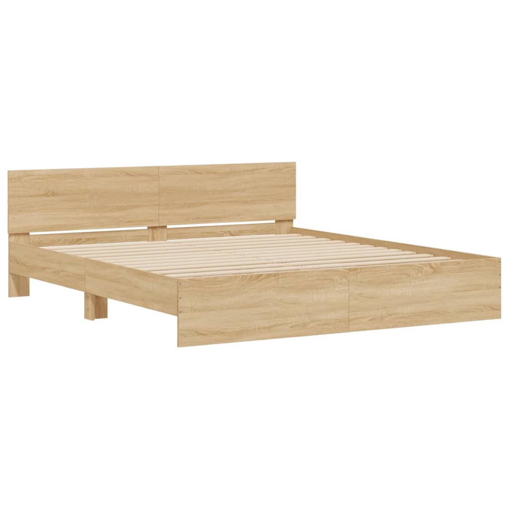 Sengeramme med hodegavl sonoma eik 180x200 cm