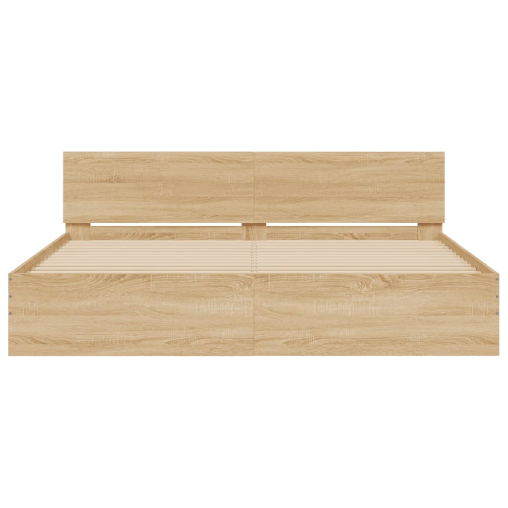 Sengeramme med hodegavl sonoma eik 180x200 cm