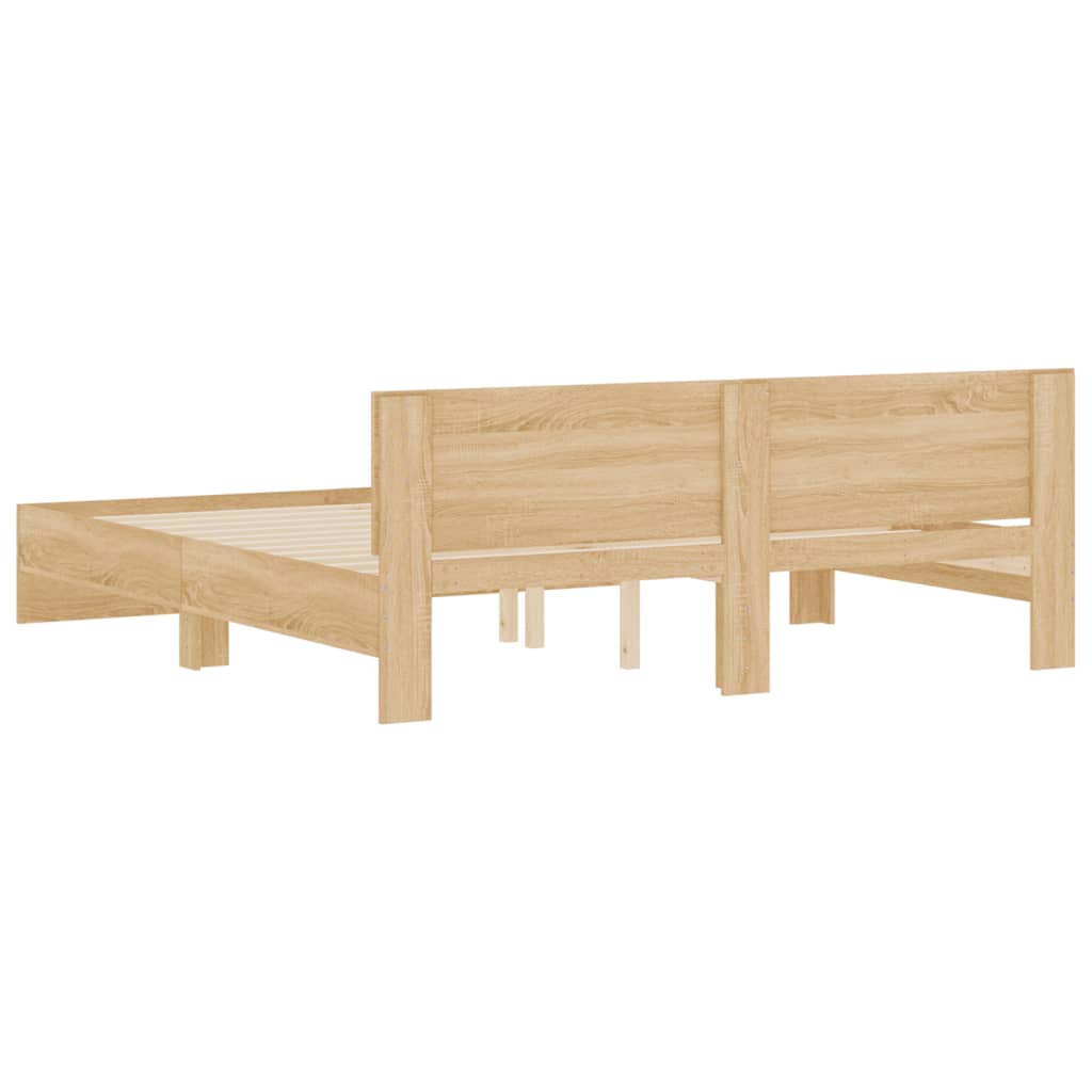 Sengeramme med hodegavl sonoma eik 180x200 cm