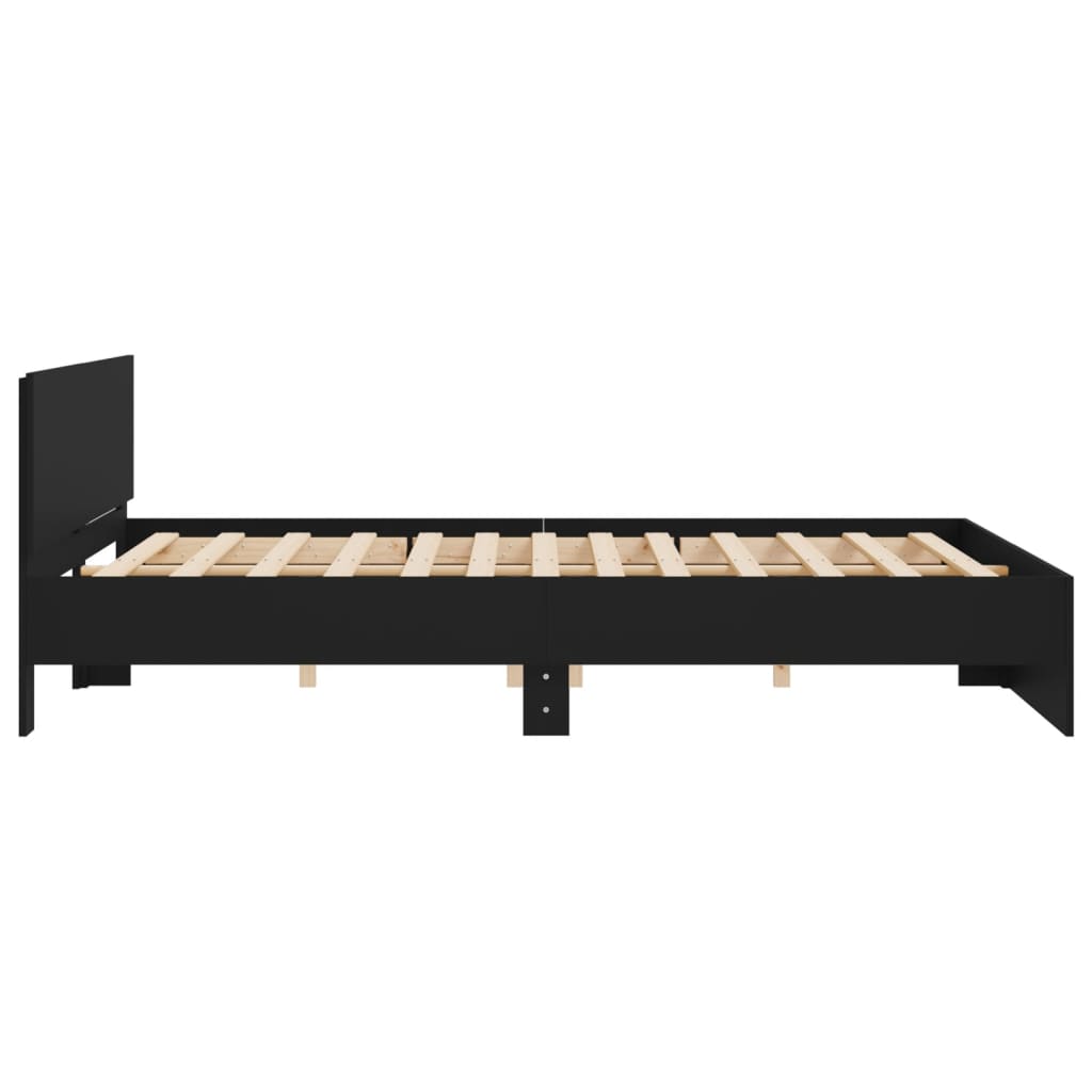 Sengeramme med hodegavl svart 160x200 cm