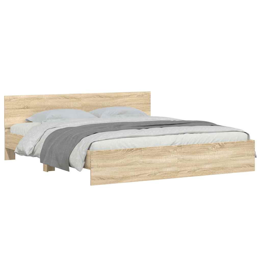 Sengeramme med hodegavl sonoma eik 160x200 cm