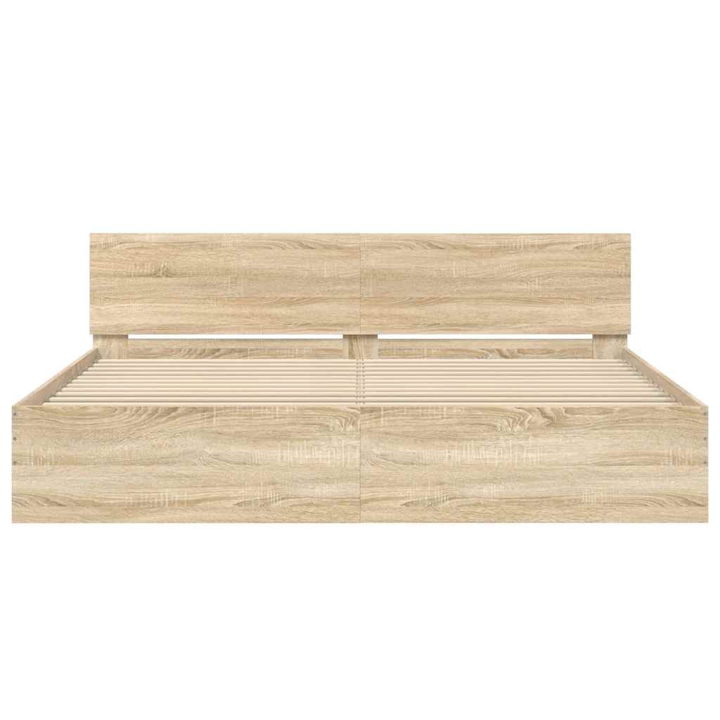 Sengeramme med hodegavl sonoma eik 160x200 cm