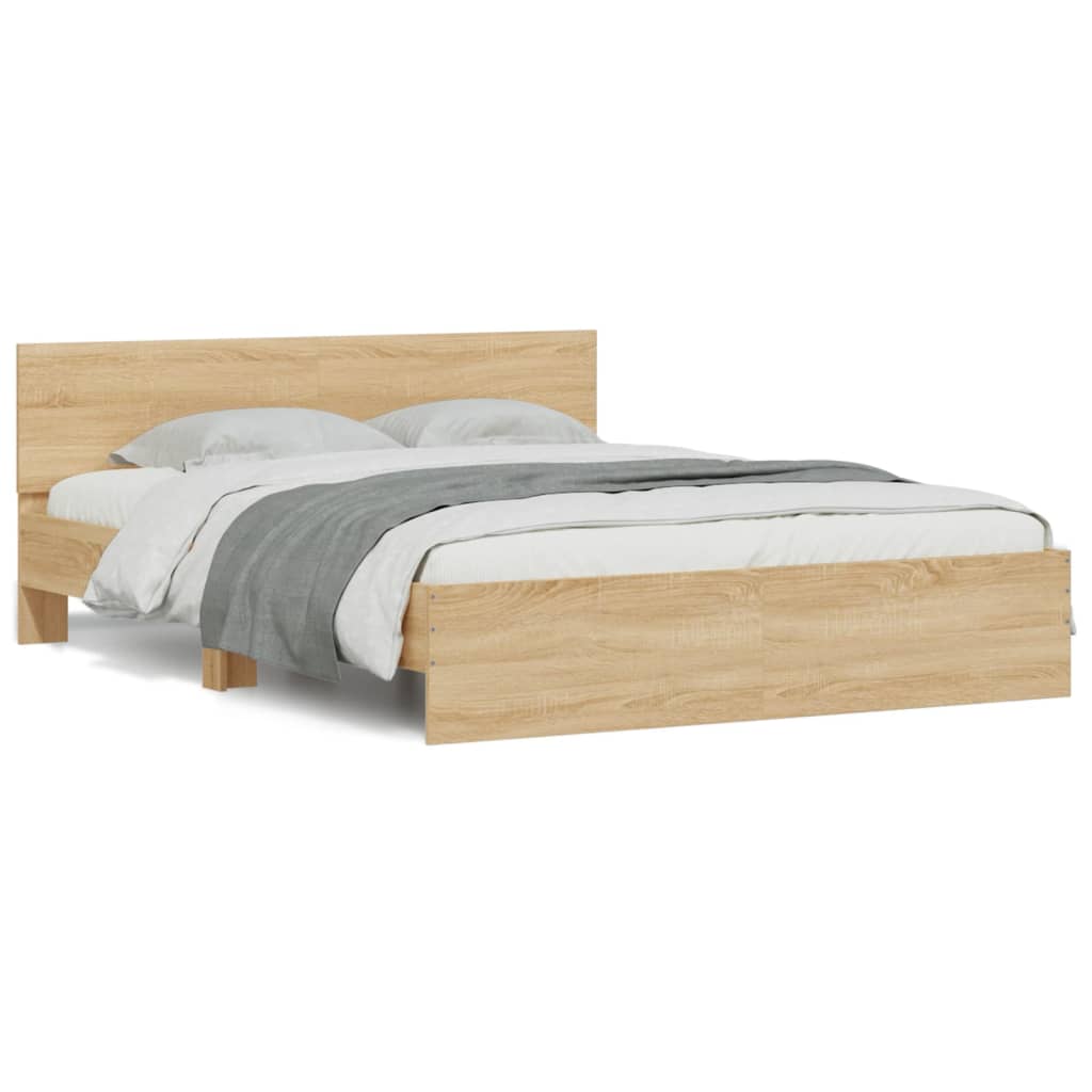 Sengeramme med hodegavl sonoma eik 150x200 cm