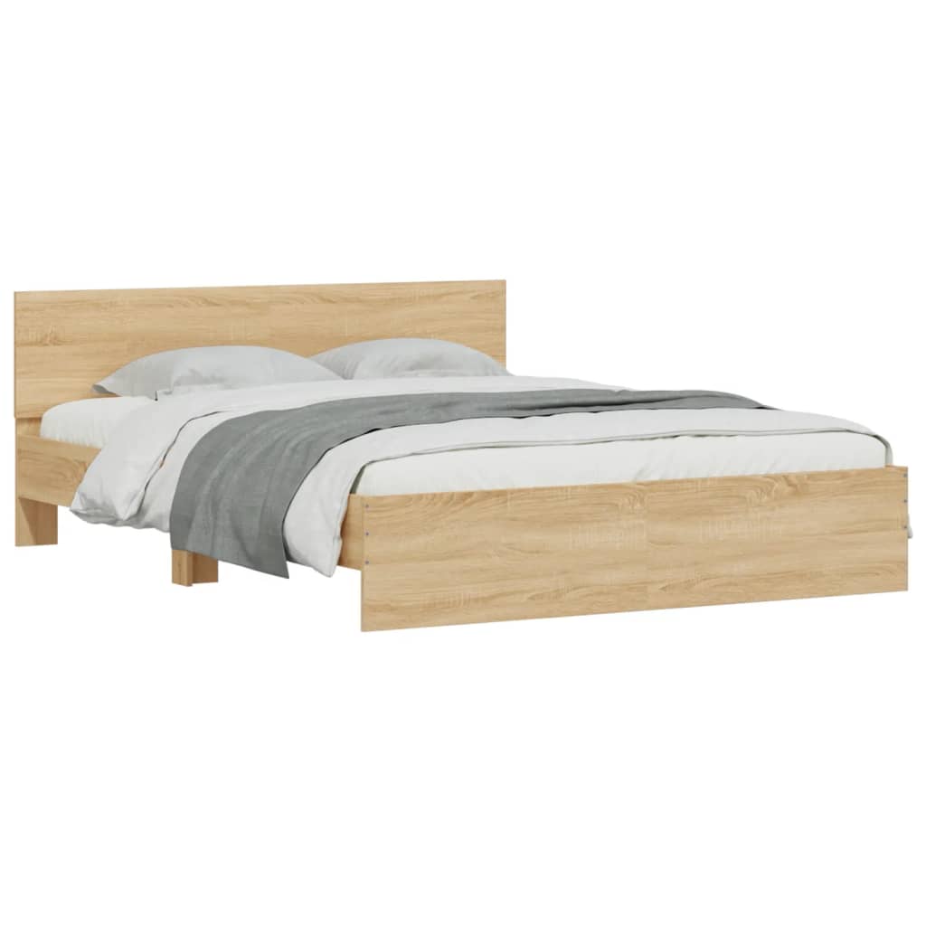 Sengeramme med hodegavl sonoma eik 150x200 cm